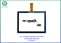 Pantalla táctil capacitiva del panel táctil/USB del GG de 15 pulgadas con la cubierta de cristal