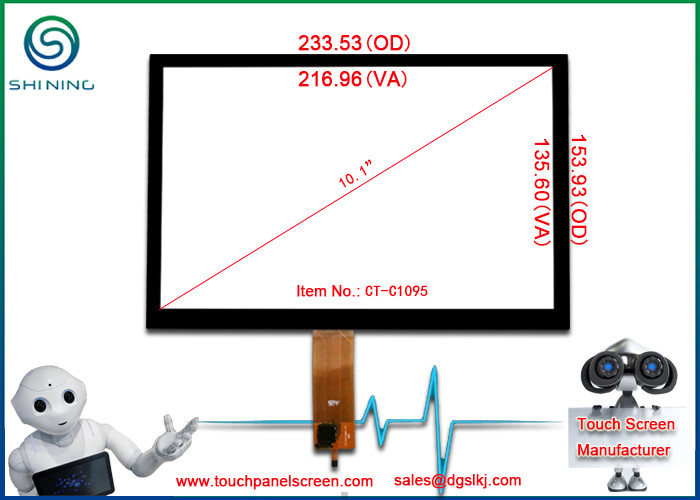 El panel capacitivo de la pantalla táctil de 10,1 pulgadas cubrió 16/10 tipo exhibición de COF del tacto de I2C